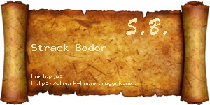 Strack Bodor névjegykártya